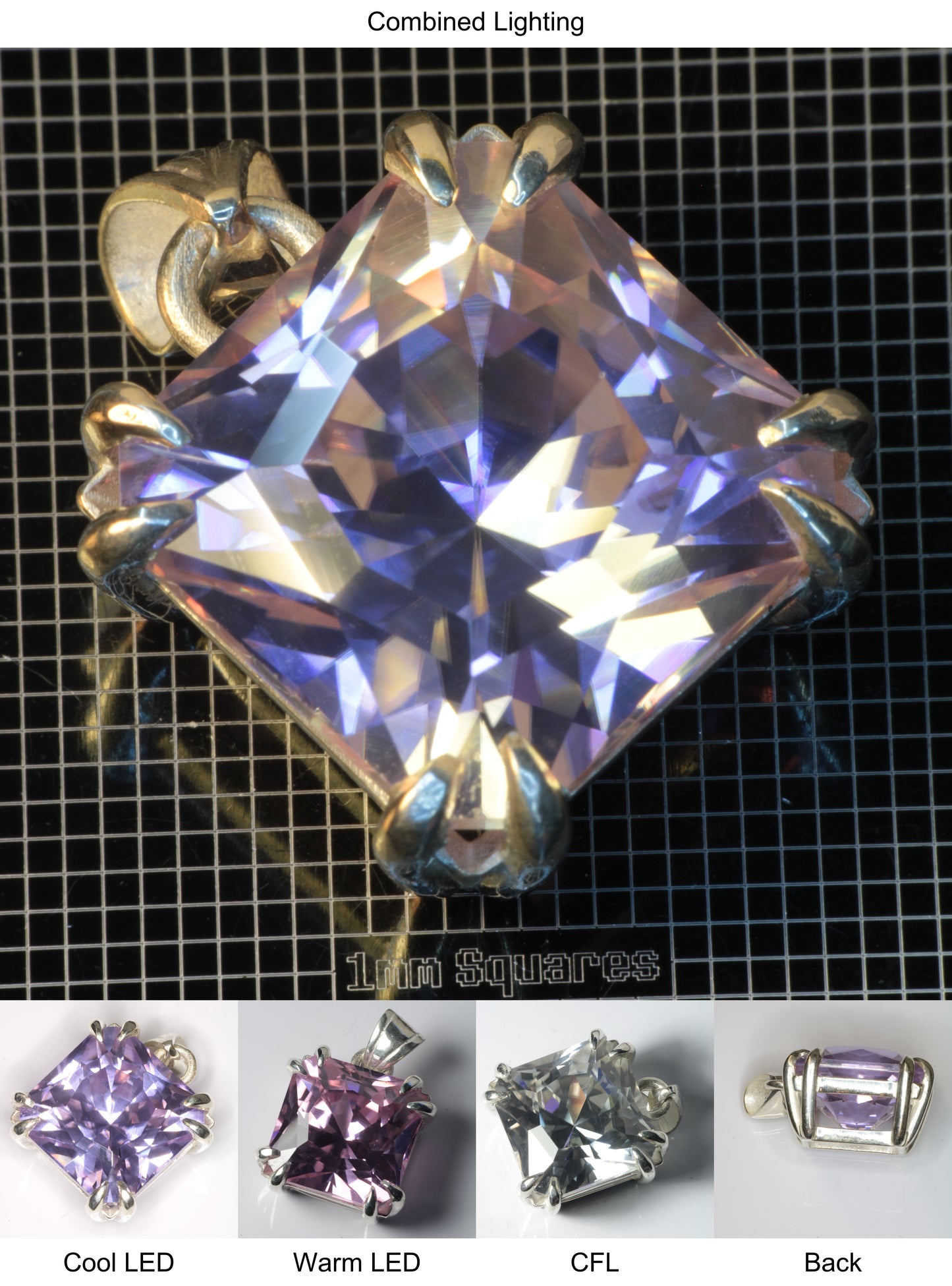 Faceted YAP:Nd Pendant containing Cushion N Gemstone