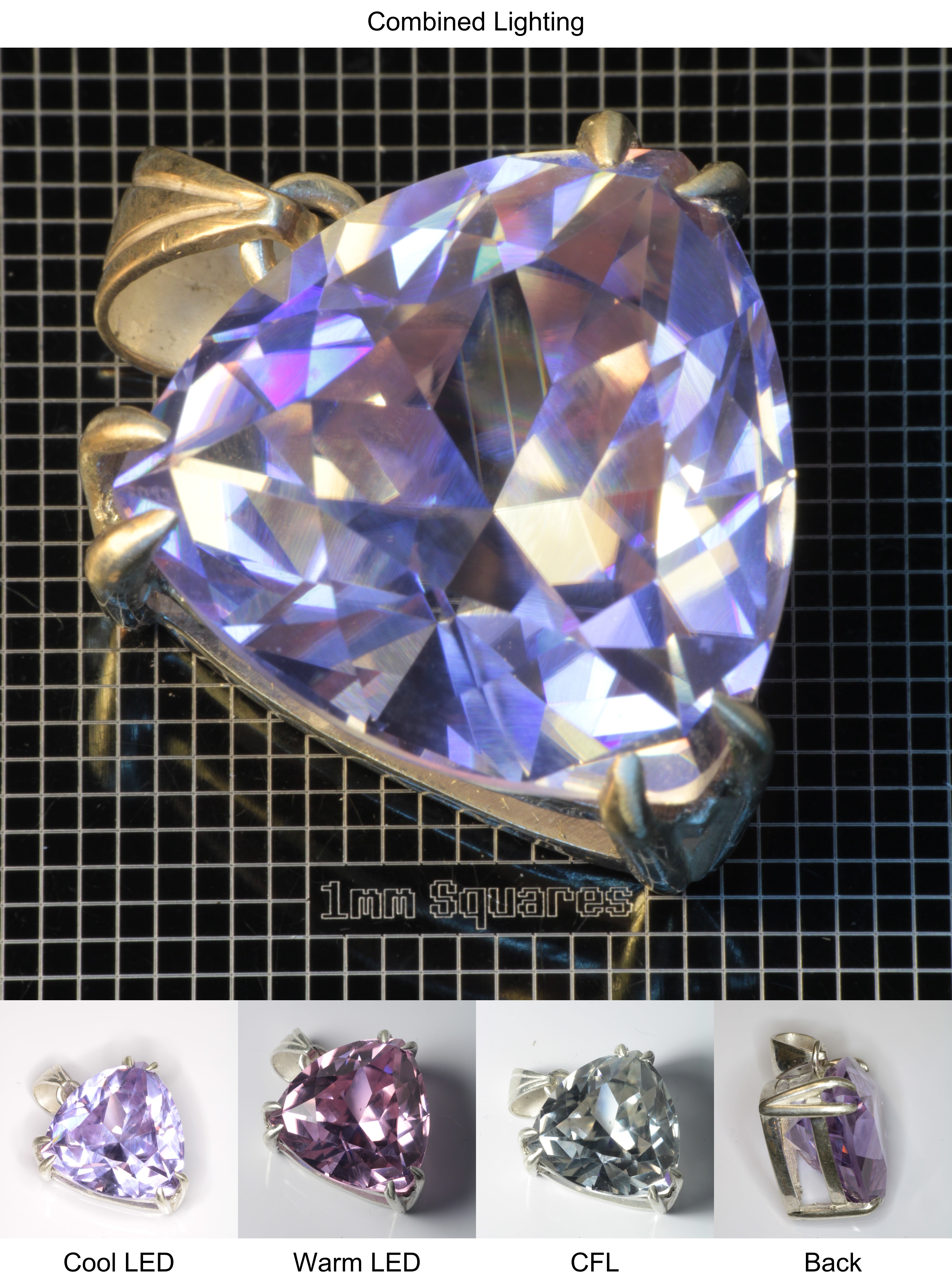 Faceted YAP:Nd Pendant containing Trillion D Gemstone