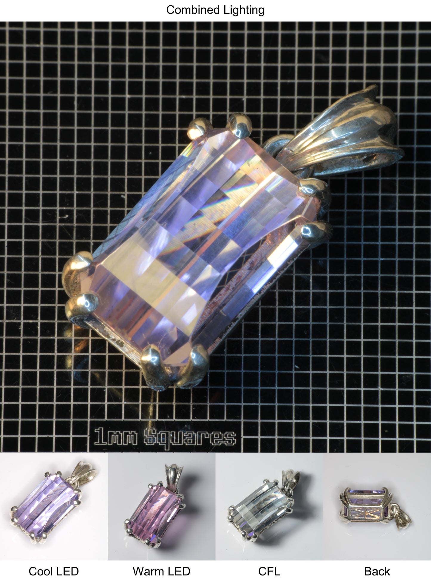 Faceted YAP:Nd Pendant containing Pixel Gemstone