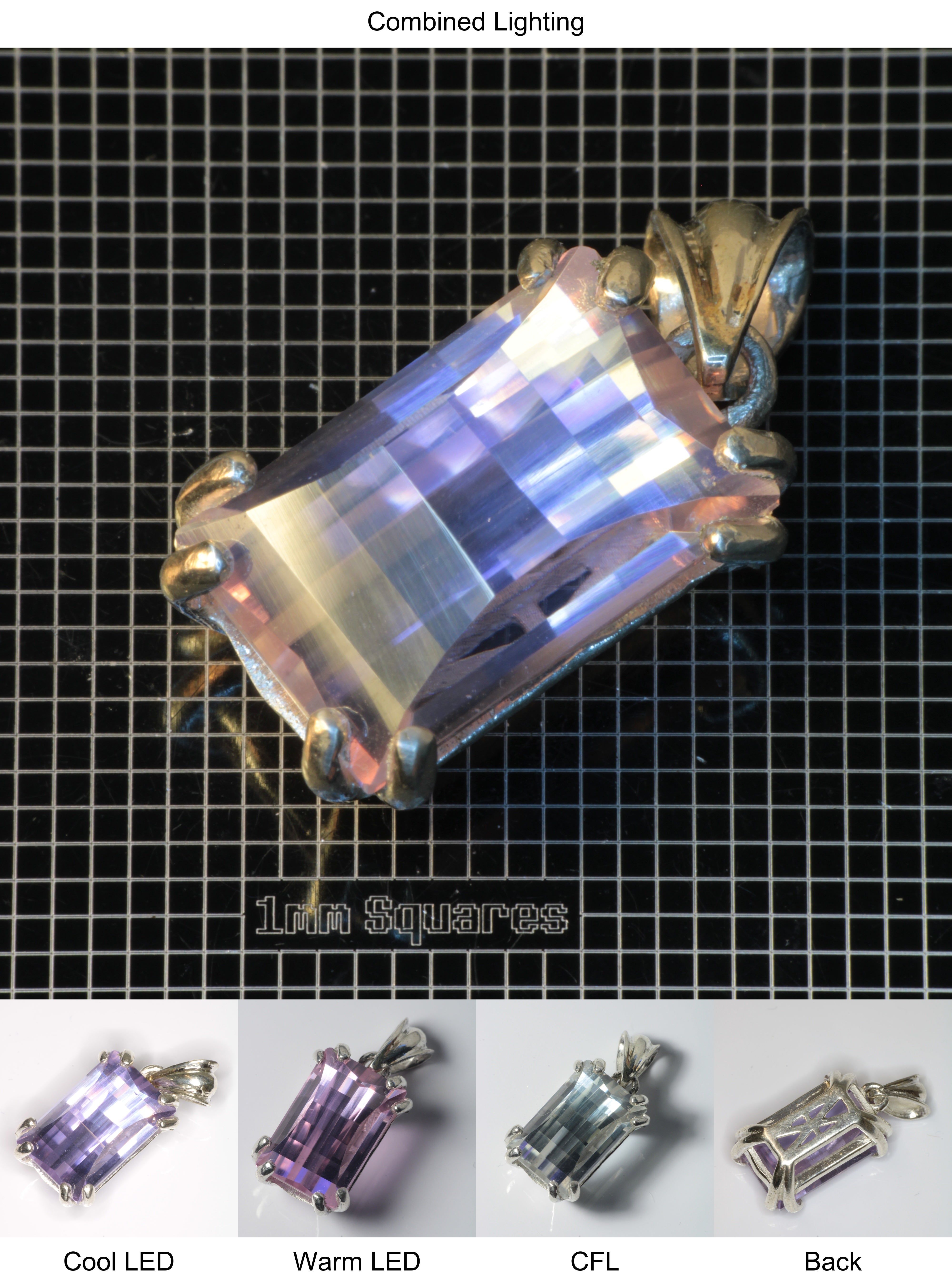 Faceted YAP:Nd Pendant containing Pixel Gemstone