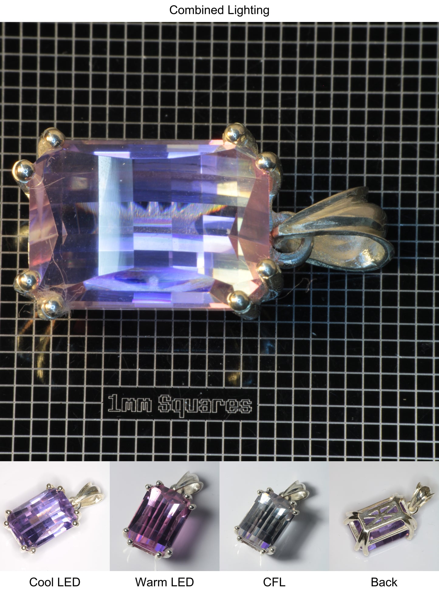 Faceted YAP:Nd Pendant containing Pixel Gemstone