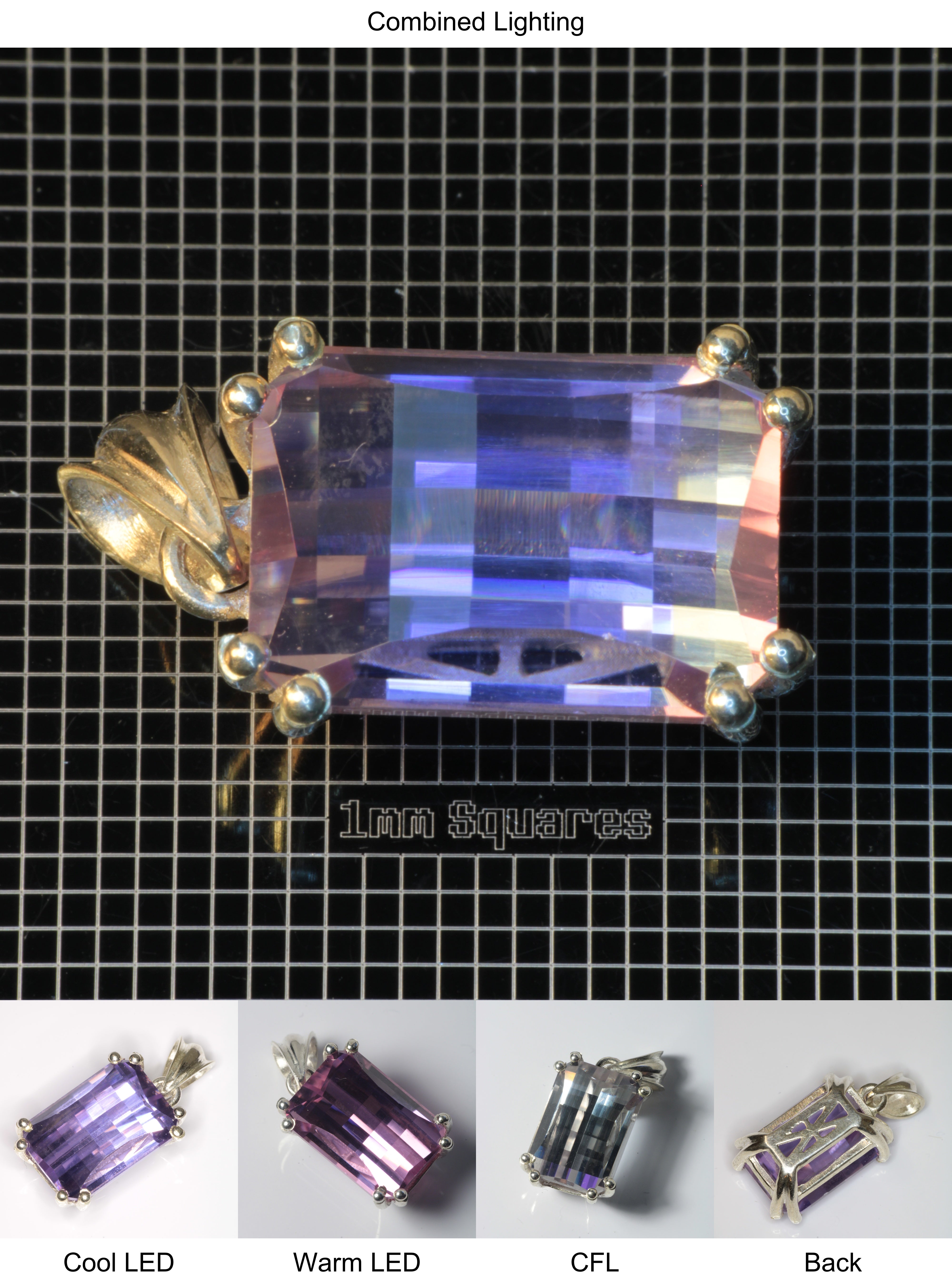 Faceted YAP:Nd Pendant containing Pixel Gemstone