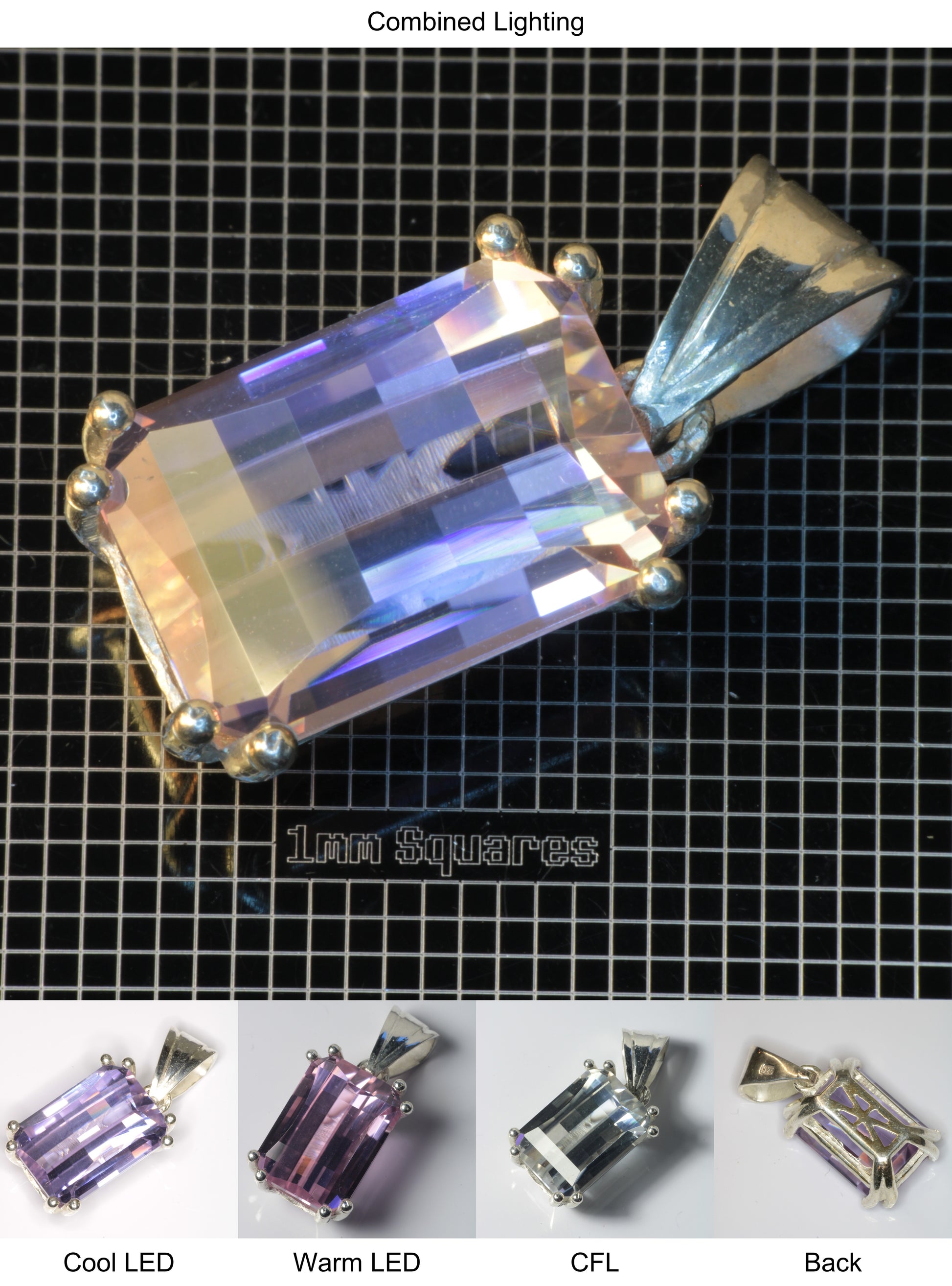 Faceted YAP:Nd Pendant containing Pixel Gemstone