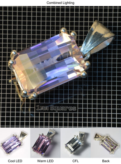 Faceted YAP:Nd Pendant containing Pixel Gemstone