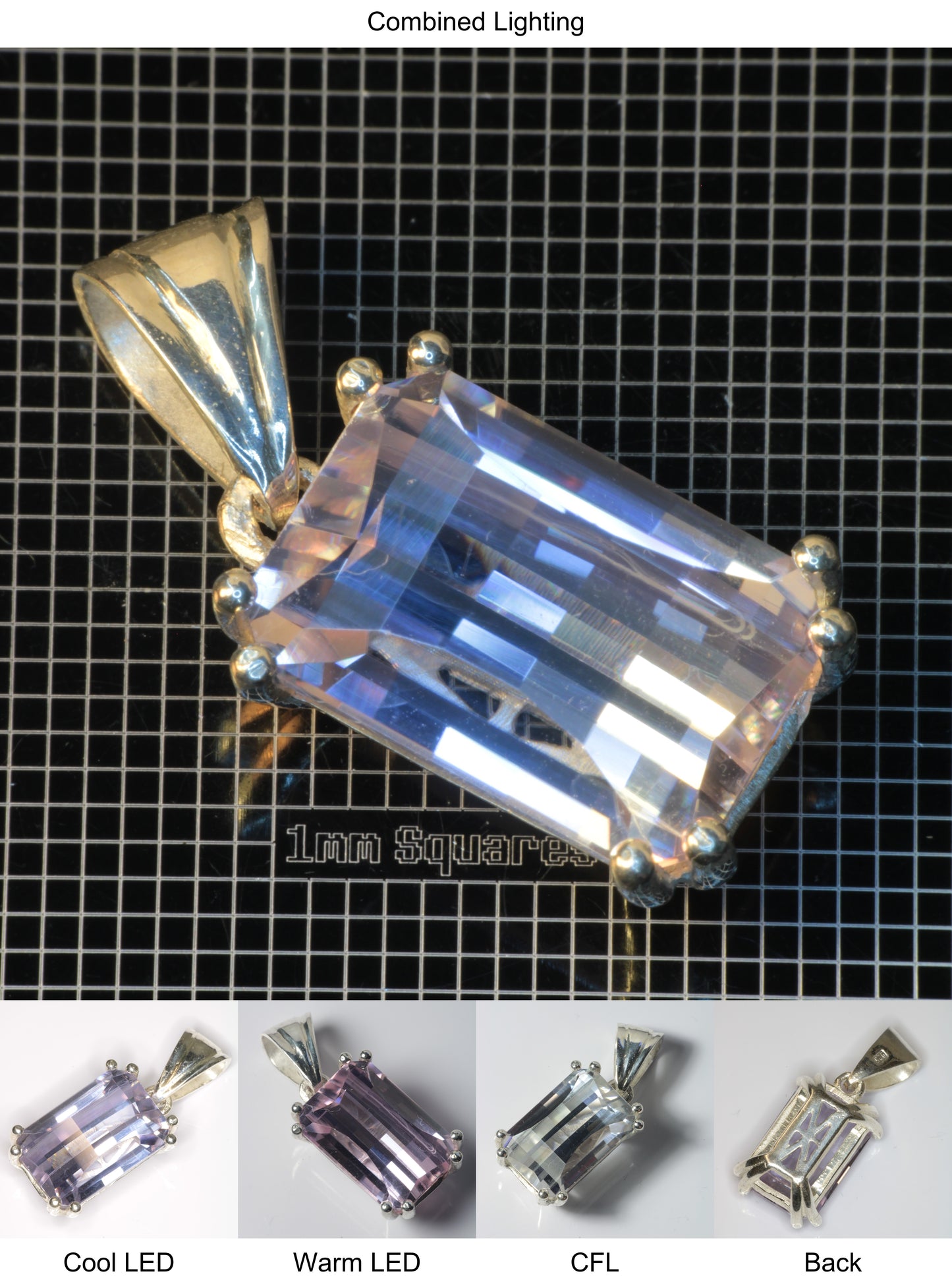 Faceted YAP:Nd Pendant containing Pixel Gemstone