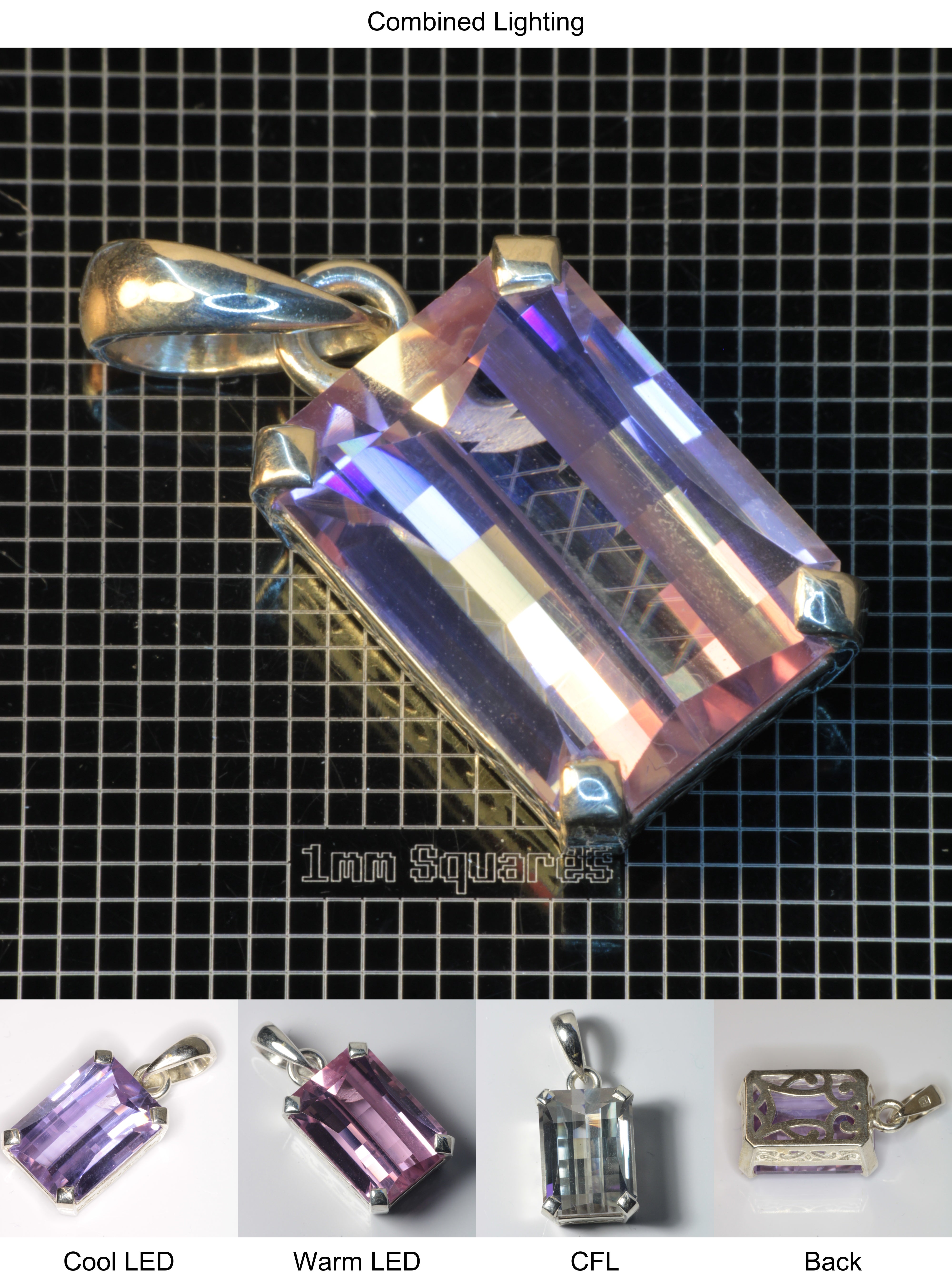 Faceted YAP:Nd Pendant containing Pixel Gemstone