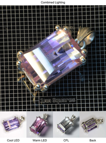 Faceted YAP:Nd Pendant containing Pixel Gemstone