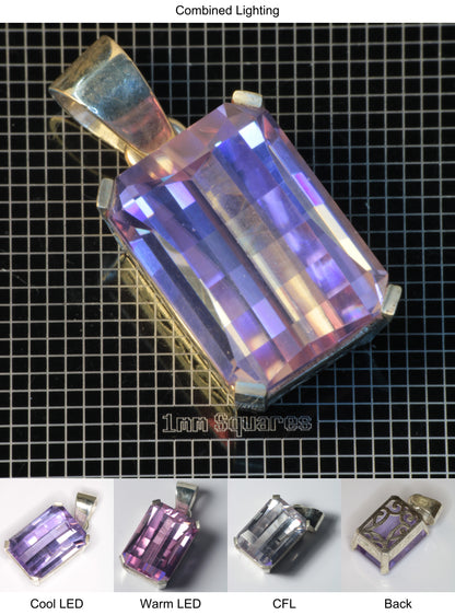 Faceted YAP:Nd Pendant containing Pixel Gemstone