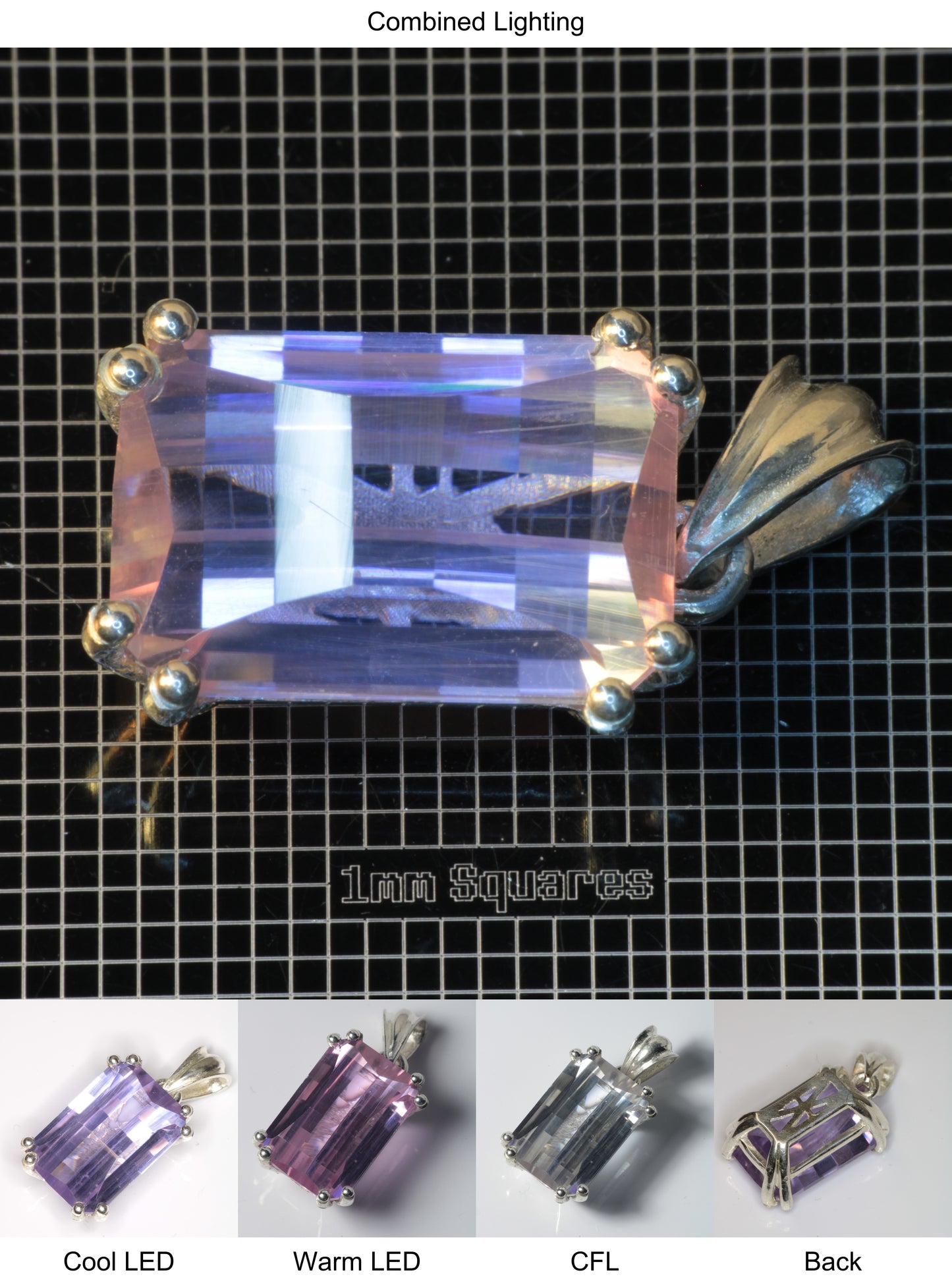 Faceted YAP:Nd Pendant containing Pixel Gemstone