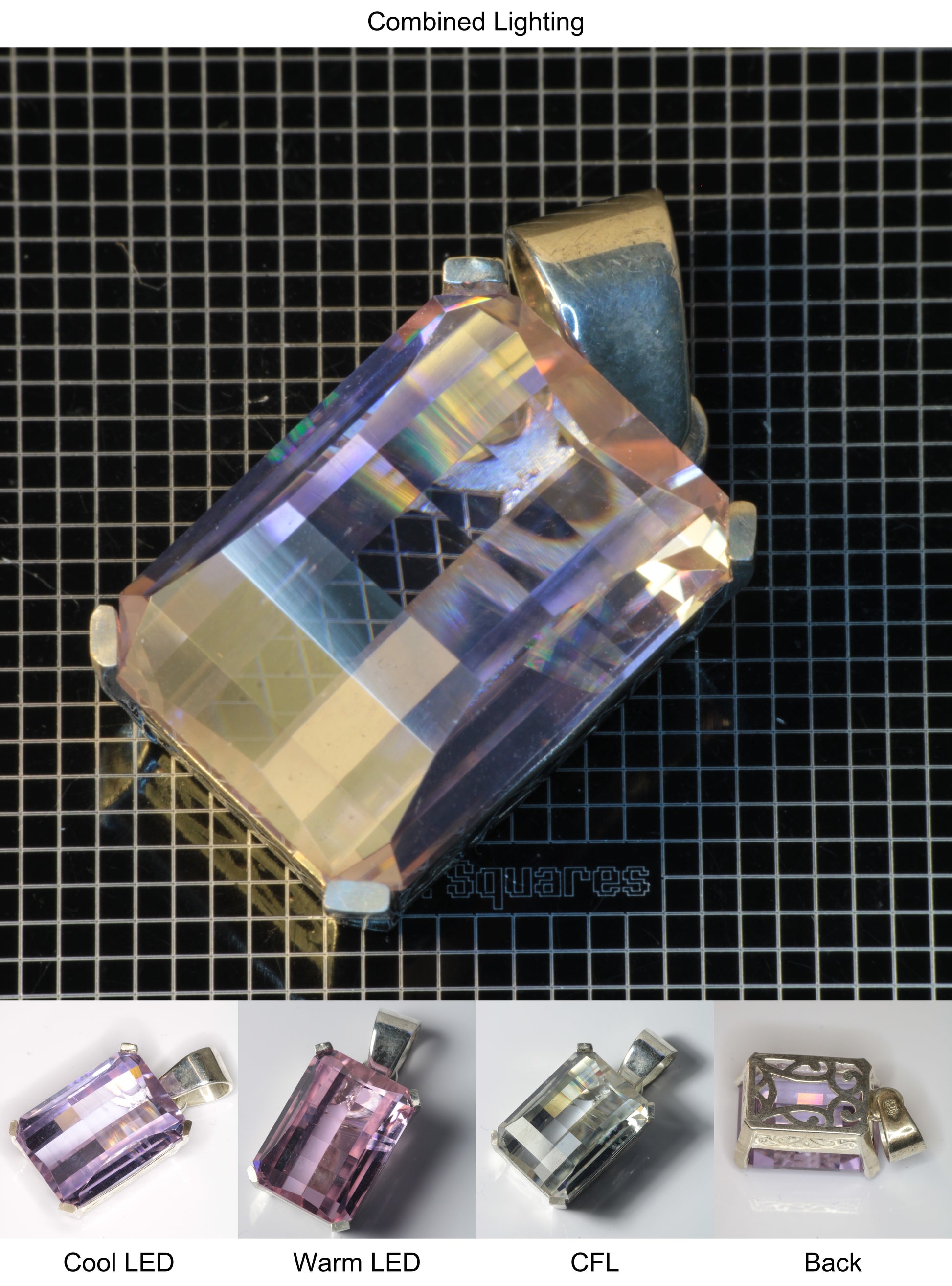 Faceted YAP:Nd Pendant containing Pixel Gemstone