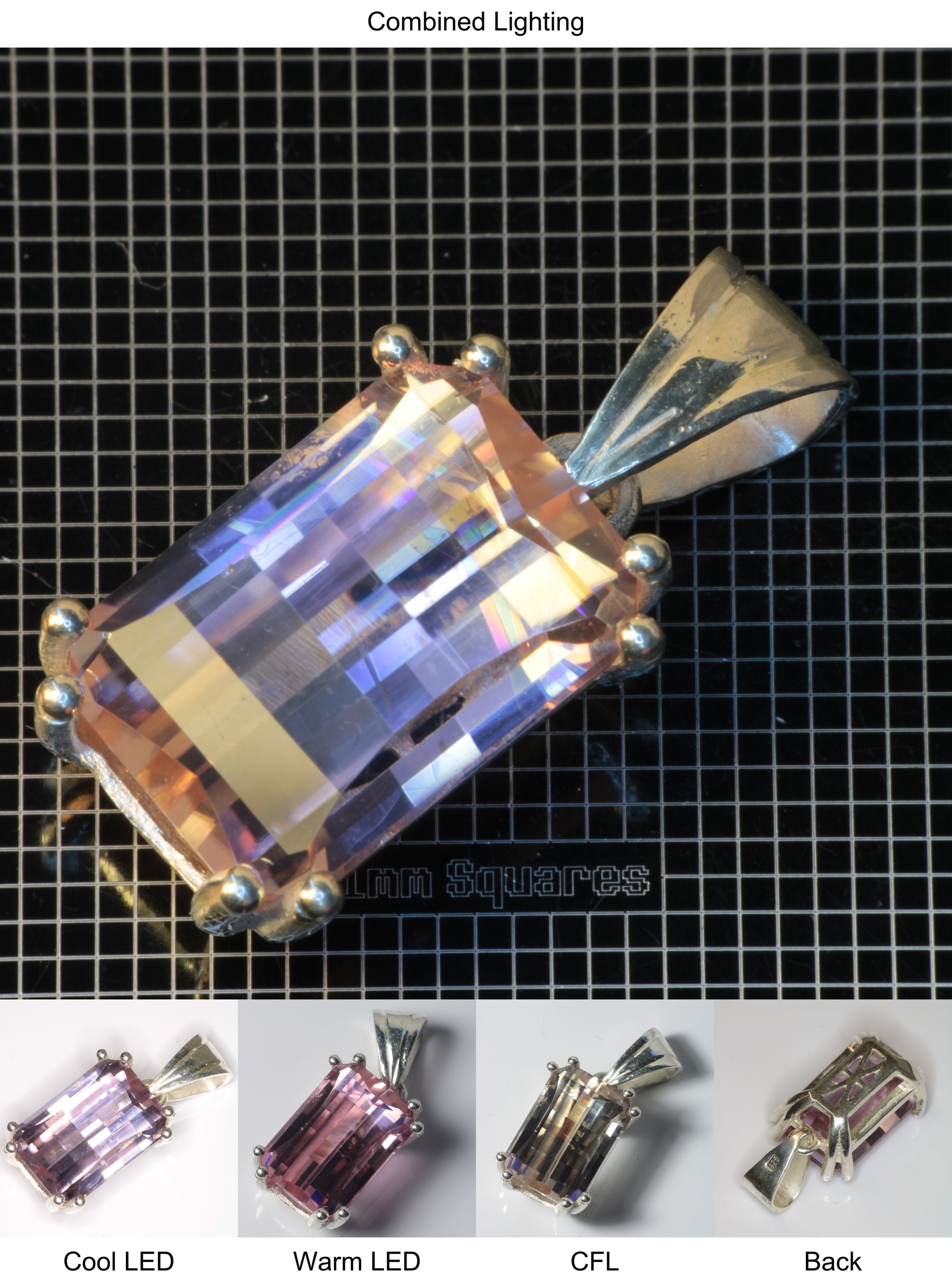 Faceted YAP:Nd Pendant containing Pixel Gemstone