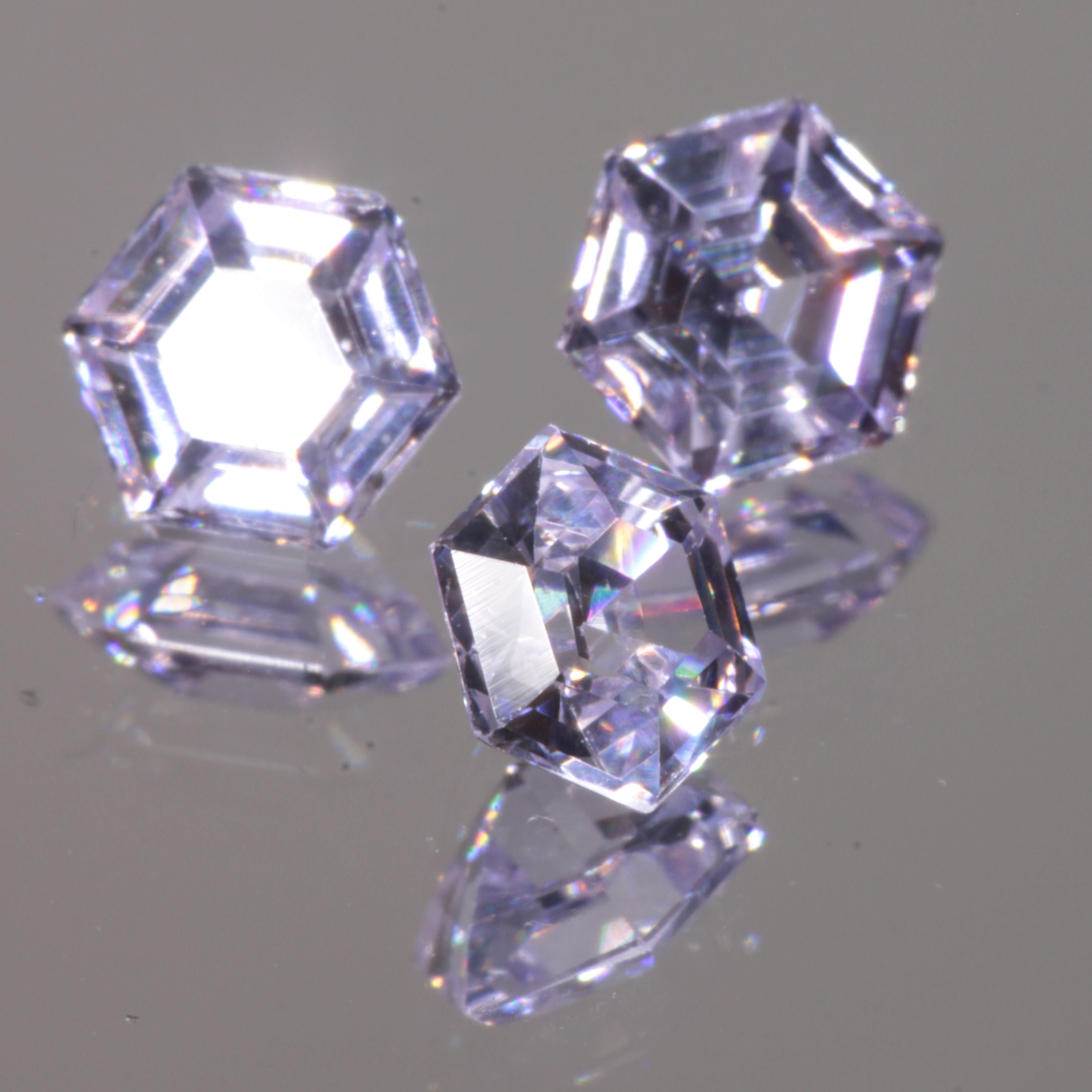Faceted Hexagon Neodymium YAG Gemstone