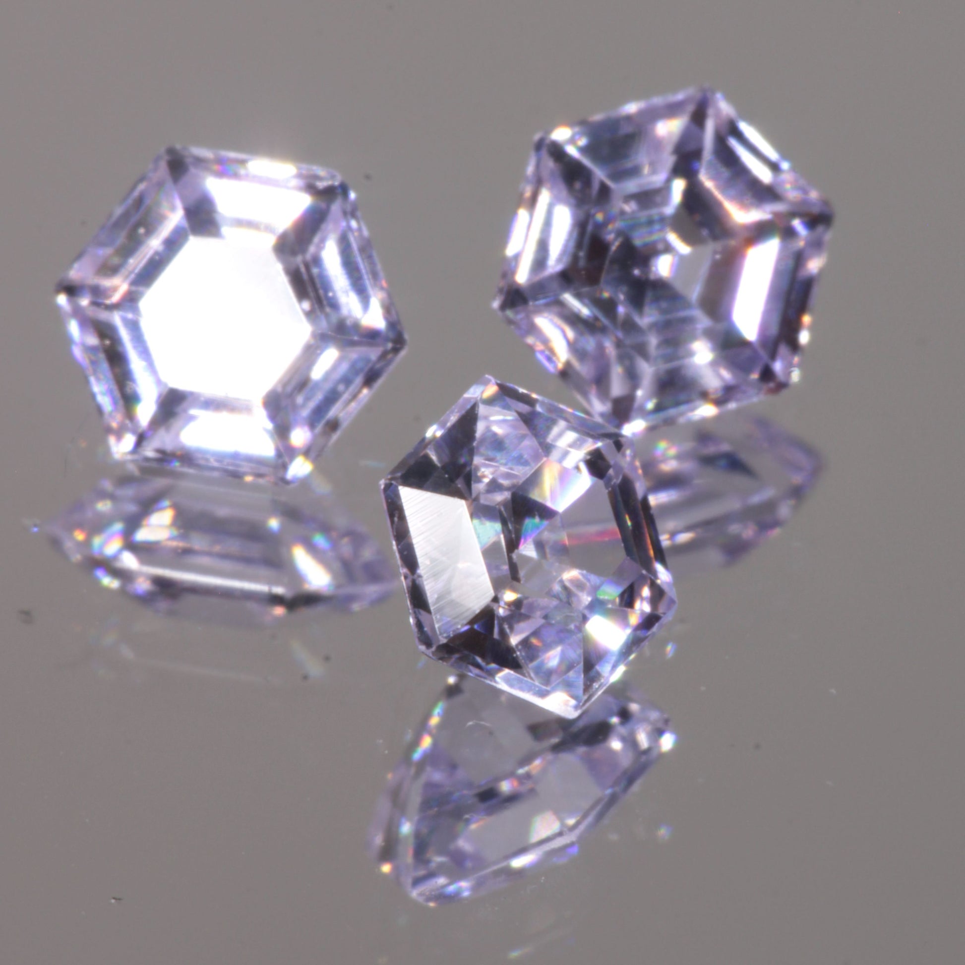 Faceted Hexagon Neodymium YAG Gemstone