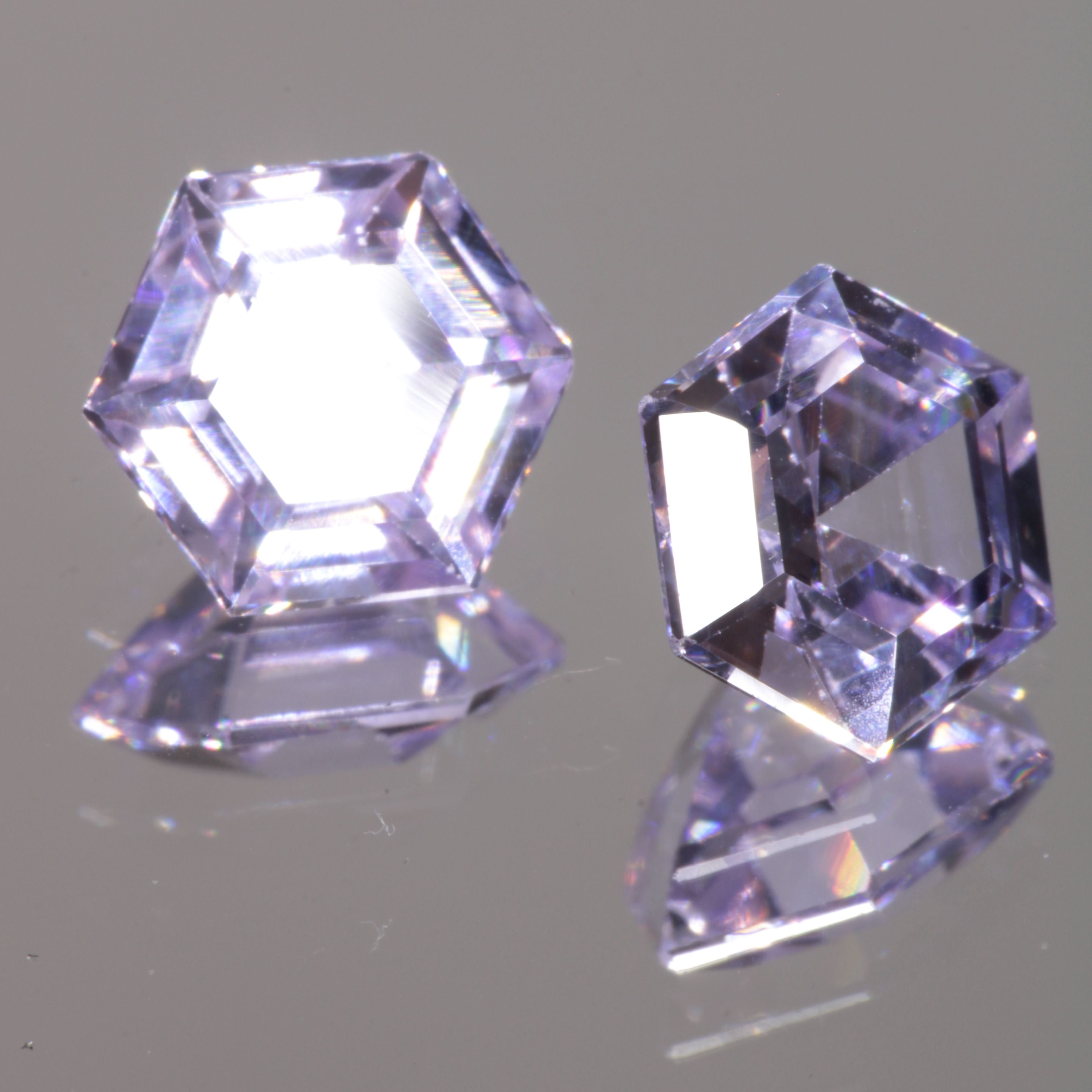 Faceted Hexagon Neodymium YAG Gemstone