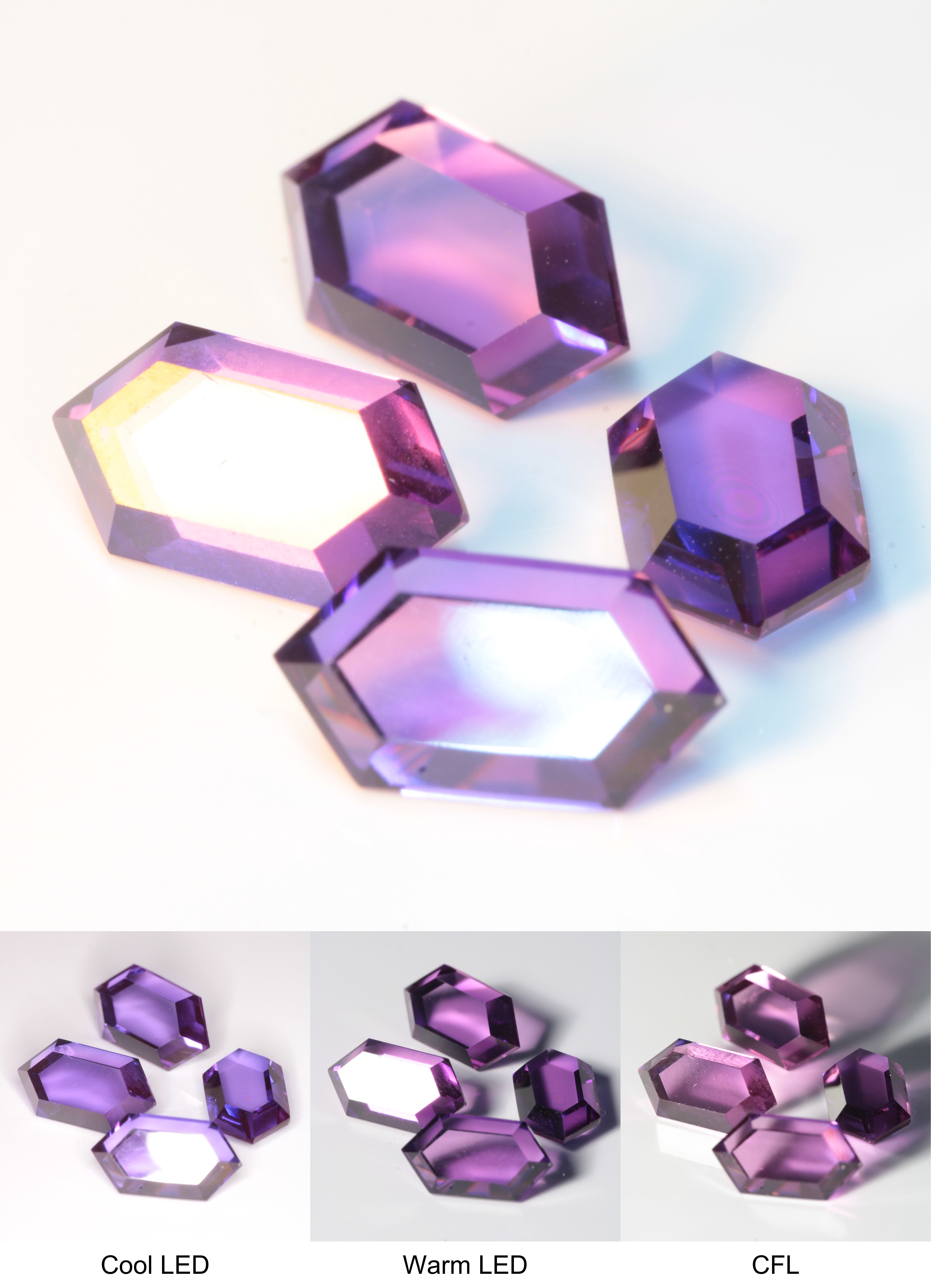 Long Hexagon “Retrohex” from flame fusion sapphire