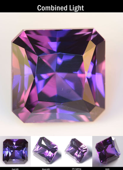 Purple Sapphire Clipped Square Cut Stone
