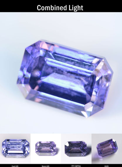Purple Sapphire Clipped Rectangle (Included) Cut Stone