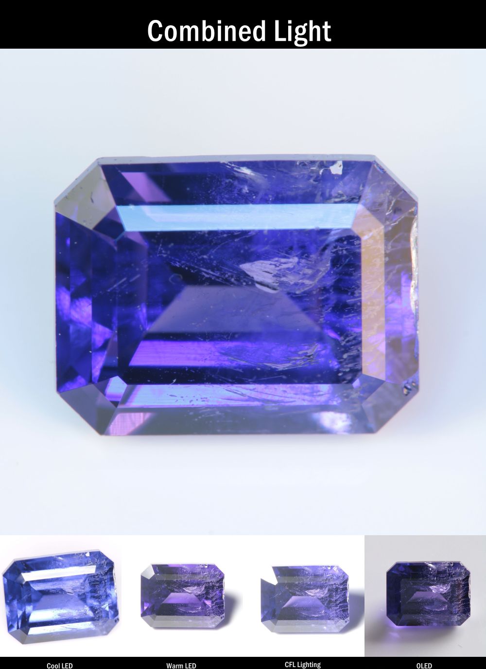 Purple Sapphire Clipped Rectangle (Included) Cut Stone