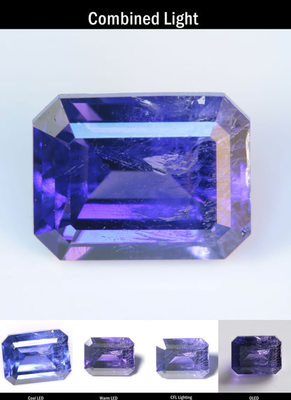 Purple Sapphire Clipped Rectangle (Included) Cut Stone
