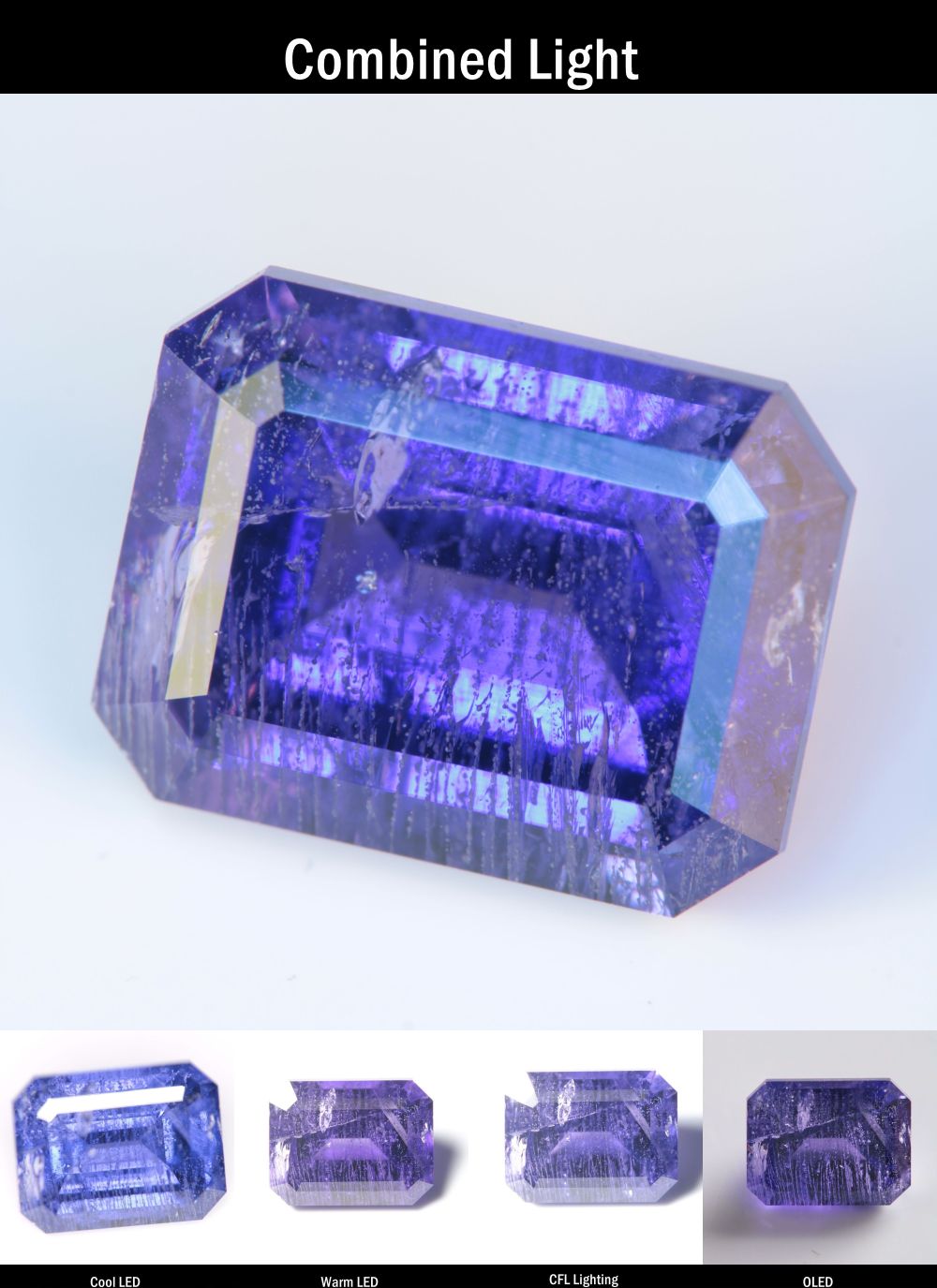 Purple Sapphire Clipped Rectangle (Included) Cut Stone