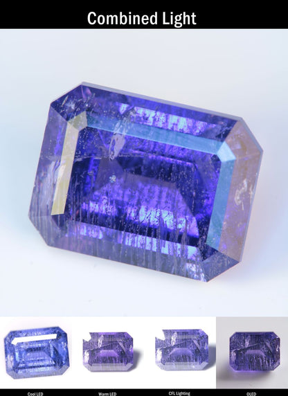 Purple Sapphire Clipped Rectangle (Included) Cut Stone