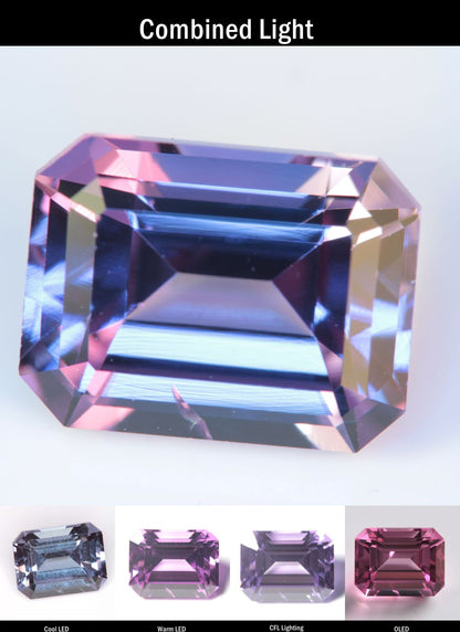 Purple Sapphire Clipped Rectangle (Fracture) Cut Stone