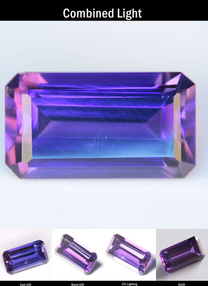 Purple Sapphire Clipped Rectangle (Scratched Face) Cut Stone