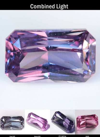 Purple Sapphire Clipped Rectangle (Bubbly) Cut Stone