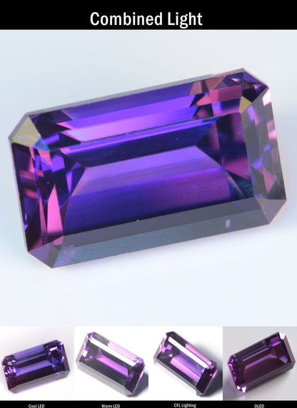 Purple Sapphire Clipped Rectangle Cut Stone