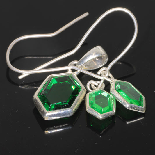 Jewelry with videogame inspired RetroHex™ gemstones, made out of laser crystals and other labmade gemstones.
