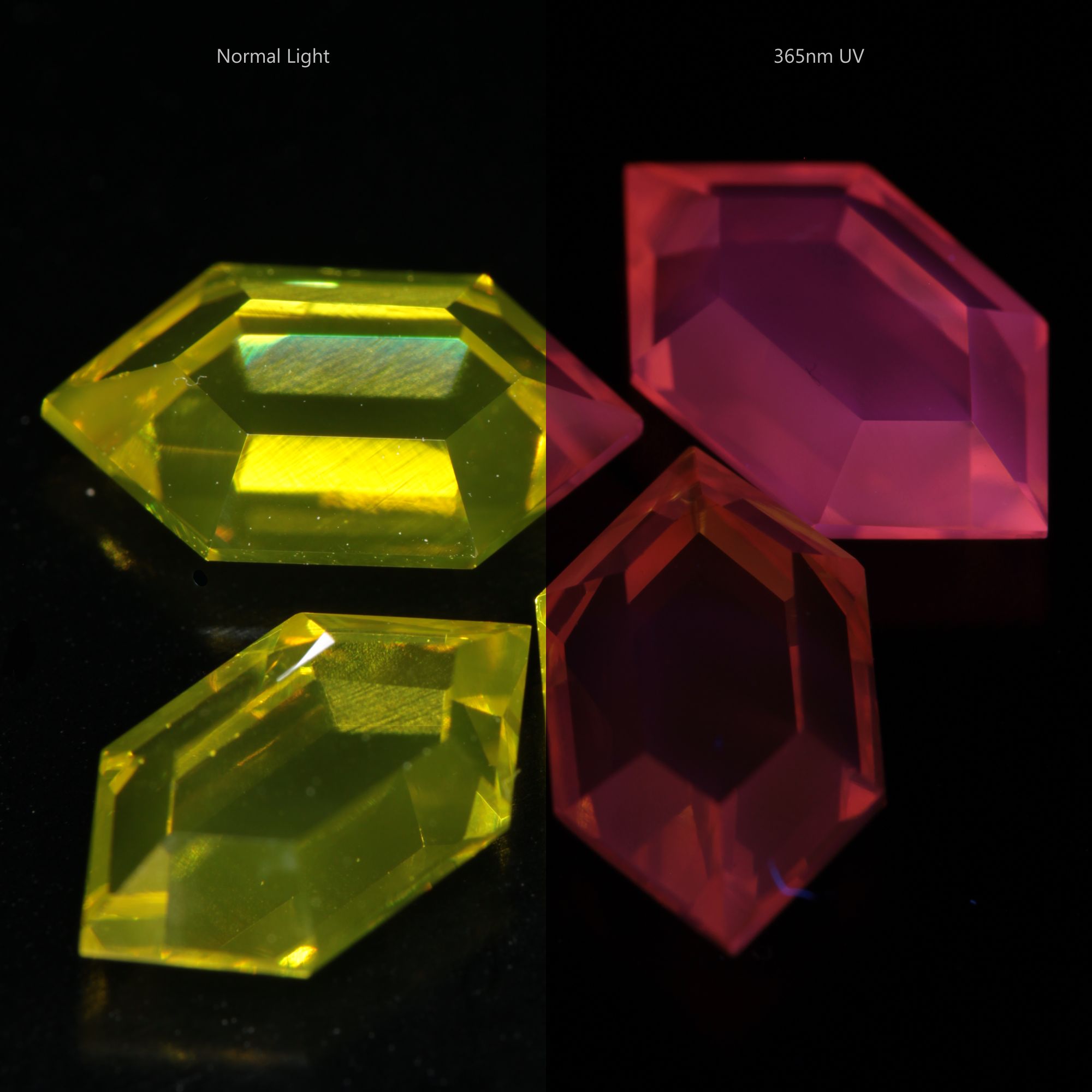 Ce/Nd Yellow YAG Retrohex with pink fluorescence
