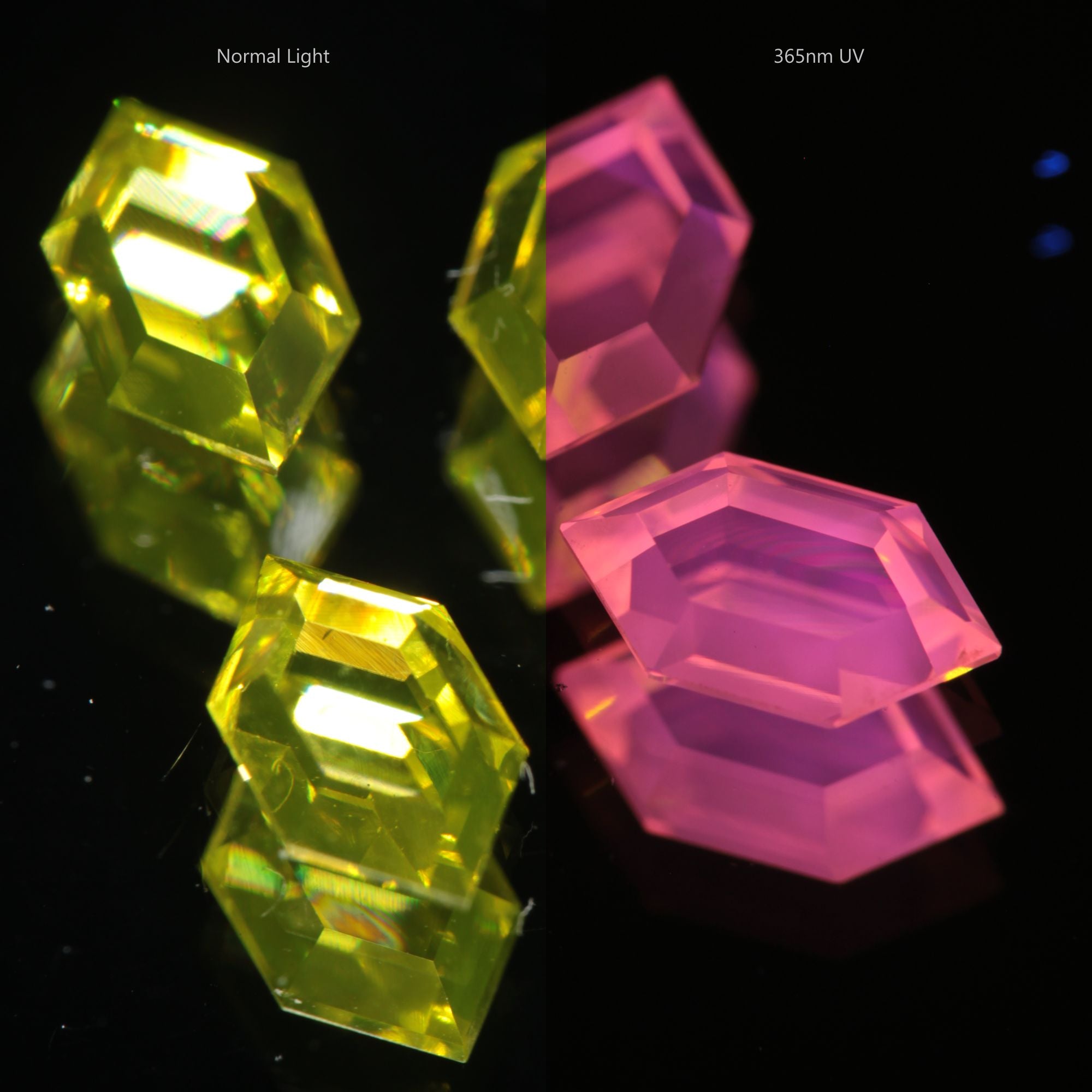 Ce/Nd Yellow YAG Retrohex with pink fluorescence