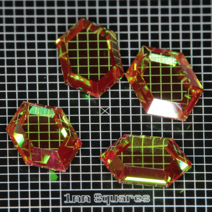 Red and Green Faceted Cr3+ YAG Christmas Garnet Gems