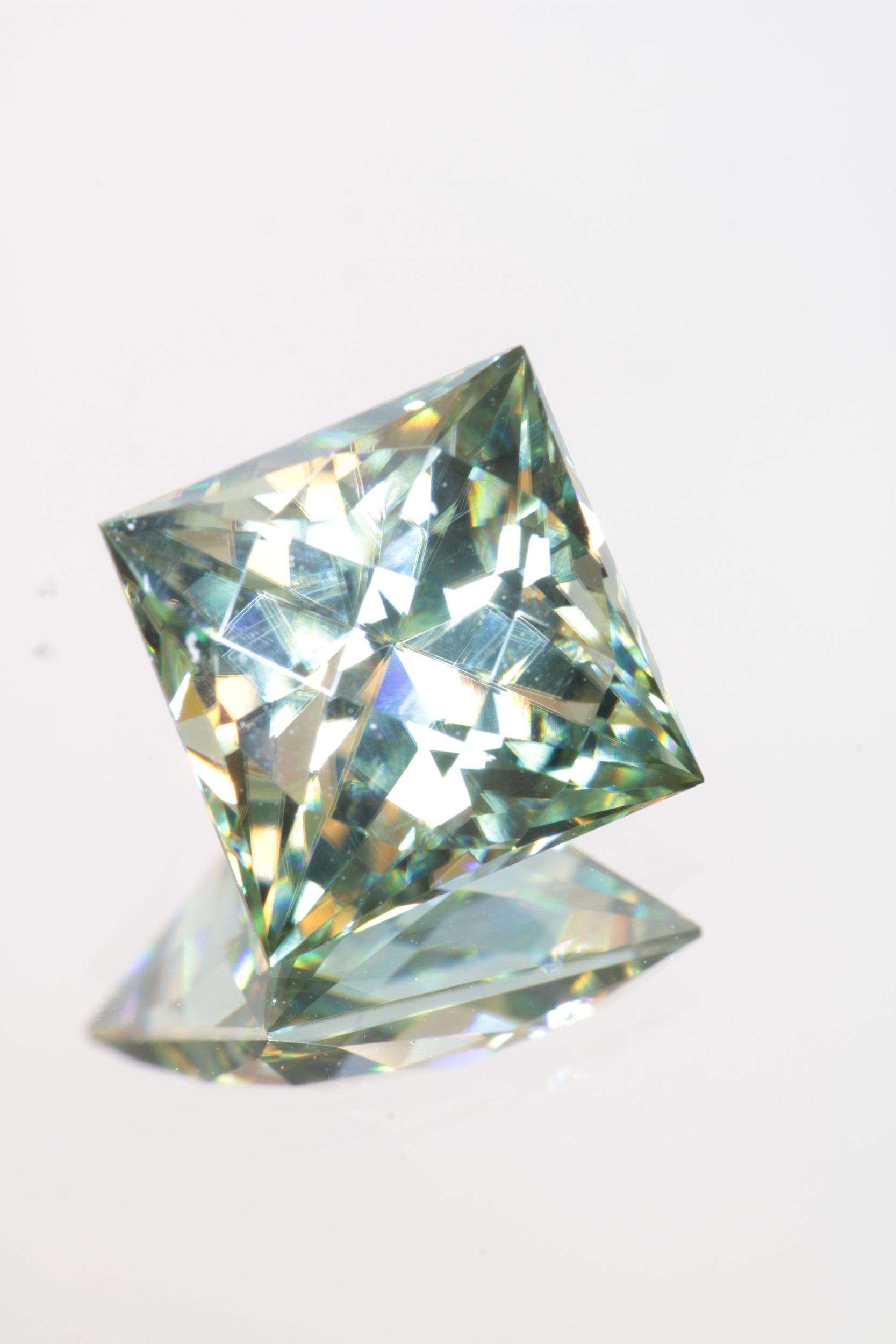 Dichroic Moissanite, Loose Yellow and Blue Faceted Gemstones