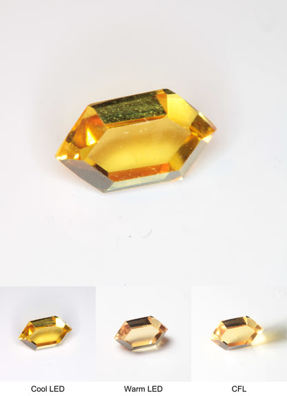 Faceted Orange Sapphire Classic Thin RetroHex Gemstone
