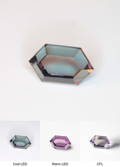 Faceted Color Change Vanadium Sapphire Gemstone