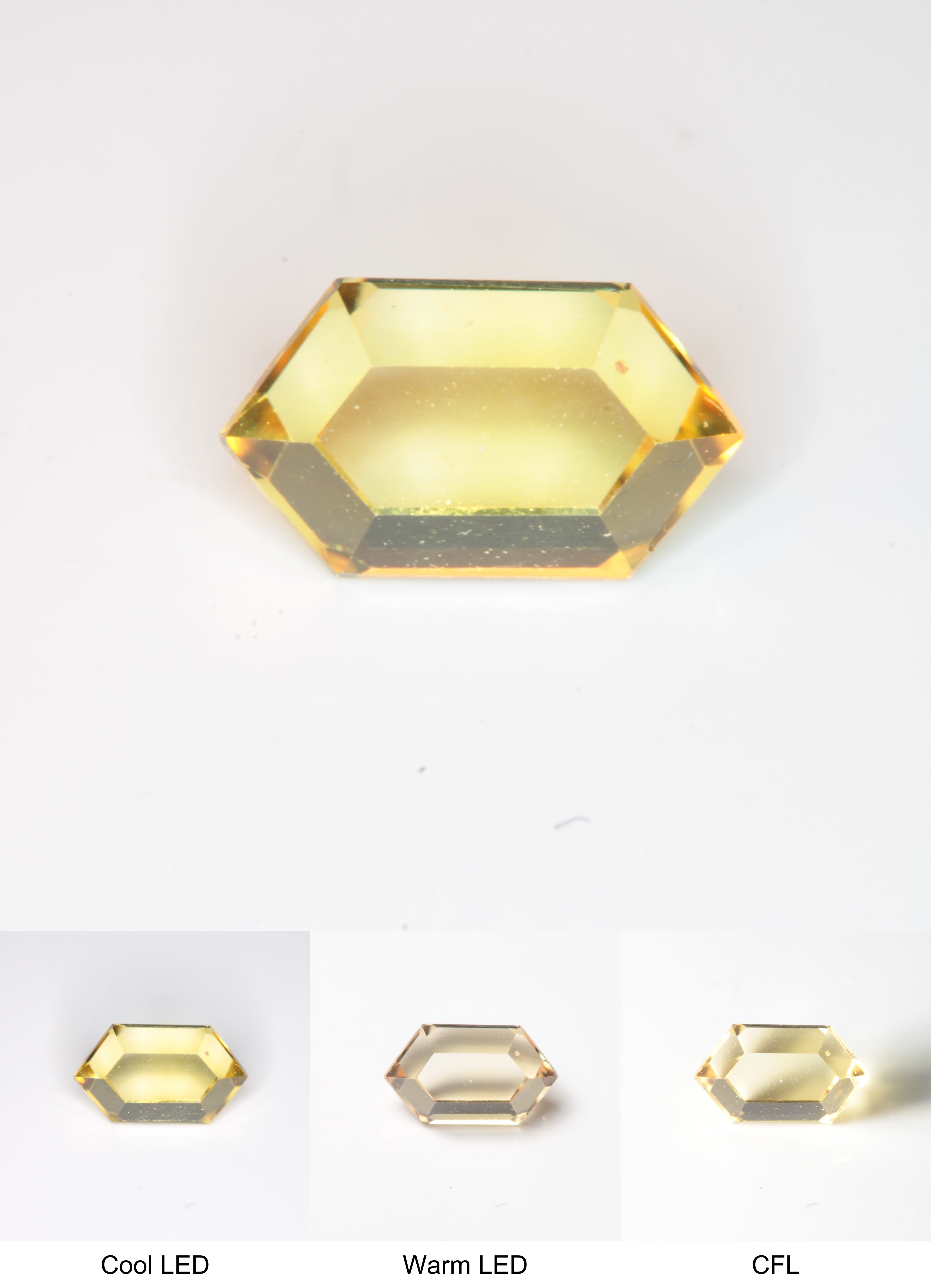 Faceted Golden Yellow Sapphire Classic Thin RetroHex Gemstone