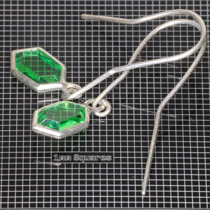 Earrings with Retrohex Gemstones made of Vanadium YAG
