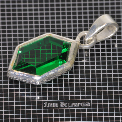 Pendant with Videogame Inspired Retrohex Gemstone made of CTH:YAG synthetic garnet