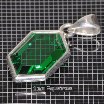 Pendant with Videogame Inspired Retrohex Gemstone made of CTH:YAG synthetic garnet