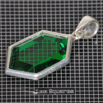 Pendant with Videogame Inspired Retrohex Gemstone made of CTH:YAG synthetic garnet