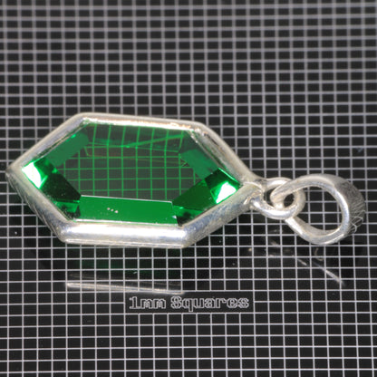 Pendant with Videogame Inspired Retrohex Gemstone made of CTH:YAG synthetic garnet