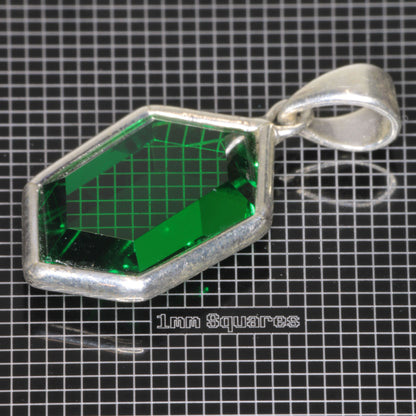 Pendant with Videogame Inspired Retrohex Gemstone made of CTH:YAG synthetic garnet