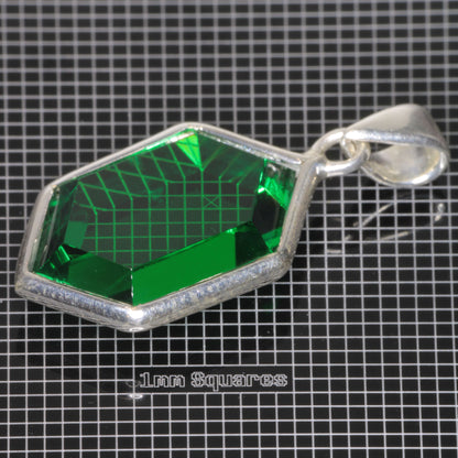 Pendant with Videogame Inspired Retrohex Gemstone made of CTH:YAG synthetic garnet