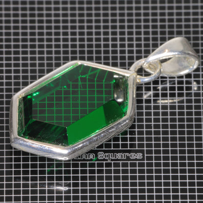 Pendant with Videogame Inspired Retrohex Gemstone made of CTH:YAG synthetic garnet