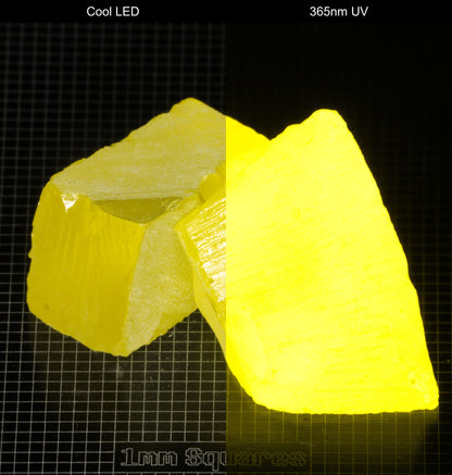 GAGG Lumogarnet Facet Rough Neon Yellow (Day Glow Fluorescence, Slight Phosphorescence)