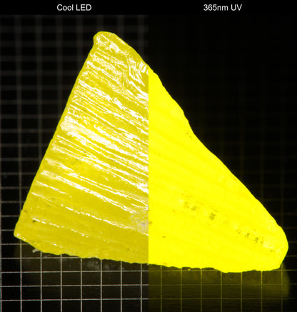 GAGG Lumogarnet Facet Rough Neon Yellow (Day Glow Fluorescence, Slight Phosphorescence)