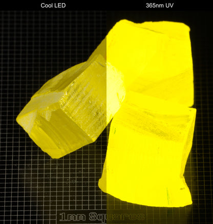 GAGG Lumogarnet Facet Rough Neon Yellow (Day Glow Fluorescence, Slight Phosphorescence)