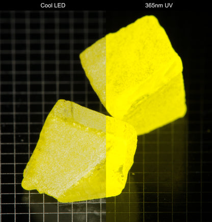 GAGG Lumogarnet Facet Rough Neon Yellow (Day Glow Fluorescence, Slight Phosphorescence)