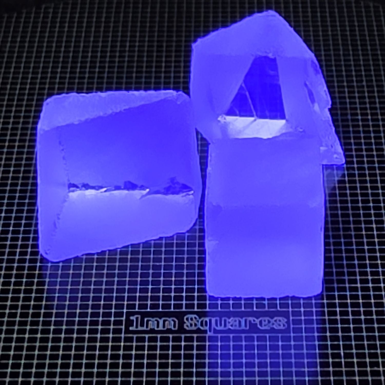 Fluorite Gem Rough Glowing Blue Under UV Light